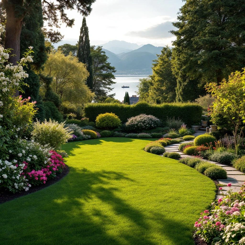 Jardinero Mon-jardinier.ch trabajando en un hermoso jardín paisajístico en Suiza